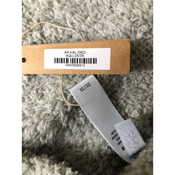 SKIMS Cozy Knit Halter Bra Top Tie Neck Bralette in Aqua Blue NWT Size 2X 3X - Picture 8 of 10